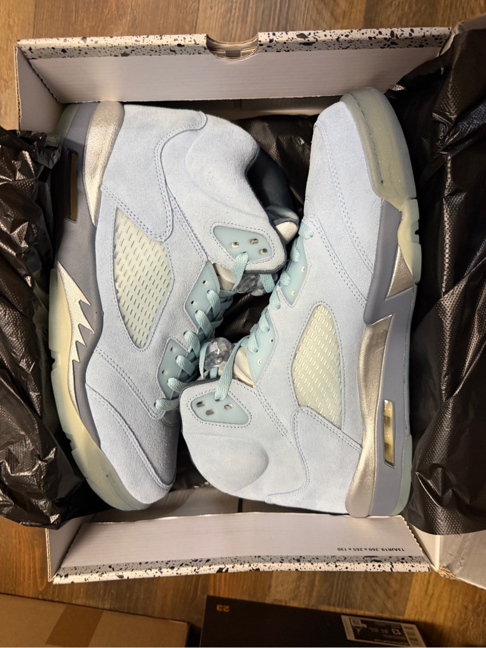 Jordan Men’s Light Blue Suede High-Top Sneakers